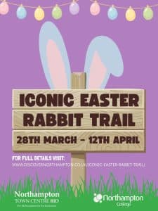 rabbit ears image with sign saying iconic easter rabbit trail