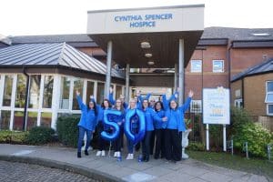 The Cynthia Spencer Hospice Charity team are celebrating a milestone anniversary